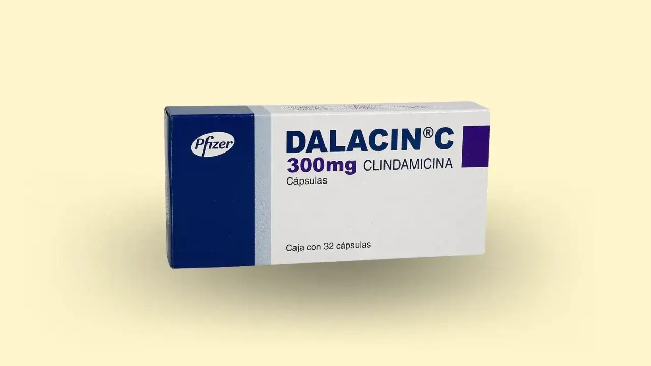 Opakowanie leku Dalacin C 300mg z klindamycyną, kapsułki.